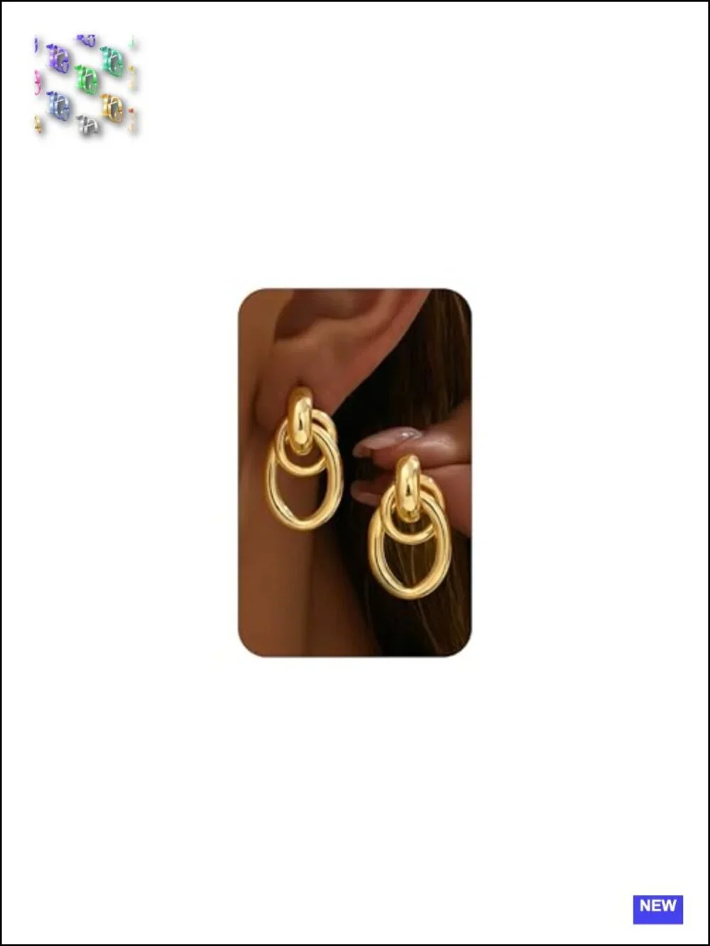 14K Gold Plated Chunky Knot Drop Dangle Earrings Hypoallergenic Lightweight